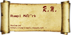 Rumpl Márk névjegykártya
